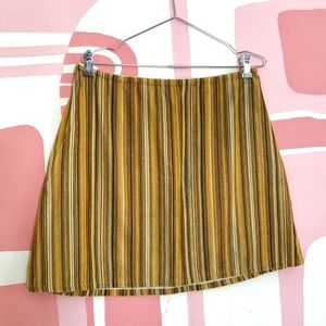 Vintage Striped Corduroy Mini Skirt